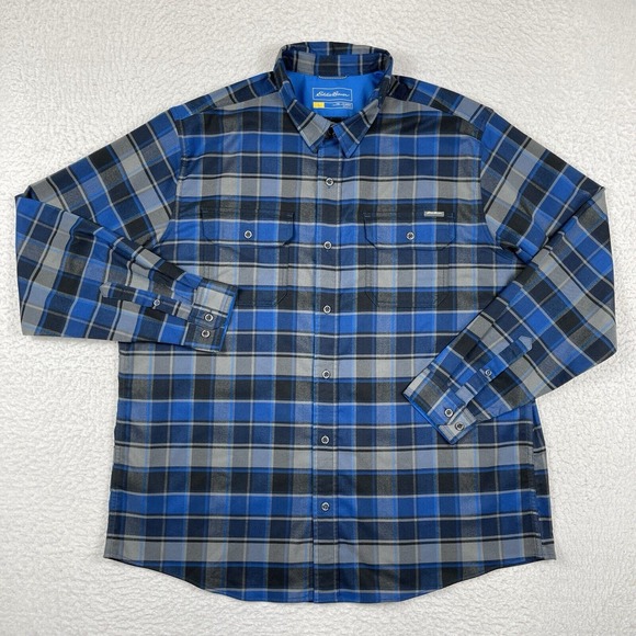 Eddie Bauer Other - Eddie Bauer Shirt Mens XXL Classic Blue Plaid Country‎ Hike Camp Cabin Outdoors